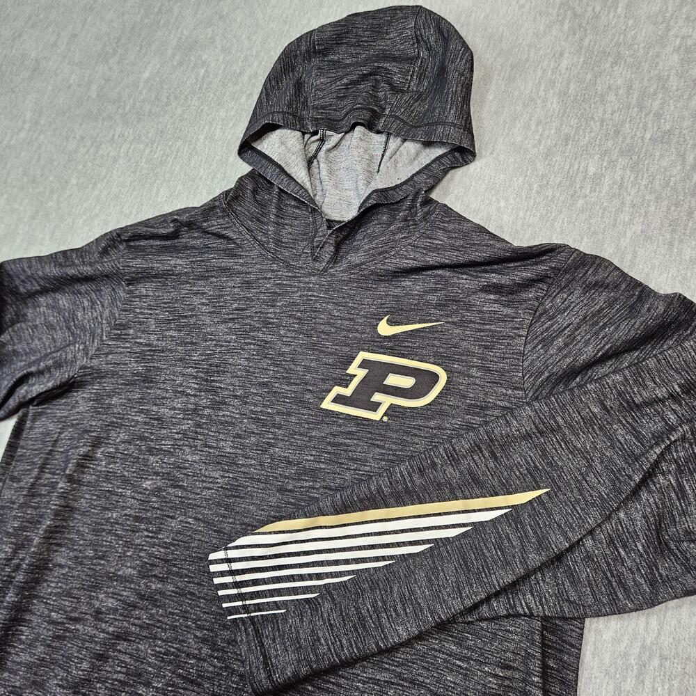Purdue Nike Lightweight Hoodie Mens L Gray Dri-FIT Pullover The Nike Tee